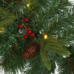 Pre-Lit Faux Mixed Pine Garland