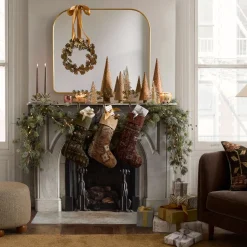 Pre-Lit Faux Pine & Frosted Red Berry Garland