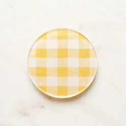 Proper Table Wadsworth Goldenrod Gingham Coaster (Set of 4)