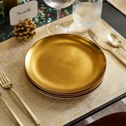 Pure Metallic Stoneware Salad Plate Sets