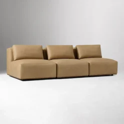 Quinten Leather Modular Armless Sofa (68"–102")