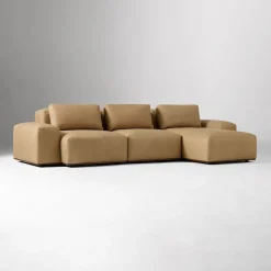 Quinten Leather 3-Piece Chaise Sectional (130")