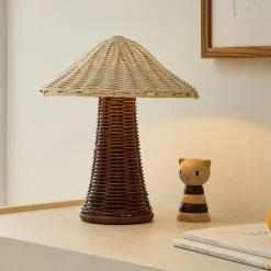 Rattan Mushroom Lamp (12")