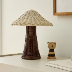 Rattan Mushroom Lamp (12")