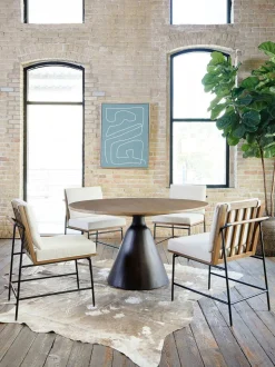 Reclaimed Wood Pedestal Dining Table (54")