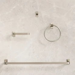 Reeded Bathroom Hardware - Brushed Nickel