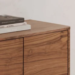 Rina Curved Oak Pedestal Sideboard (72")