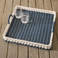 Ronny Outdoor Wicker Square Tray