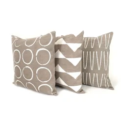 Sadza Batik Lines Pillow Cover - Taupe