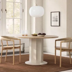 Salma Concrete & Wood Pedestal Dining Table (48")