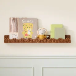 Scallop Rattan Shelf (32")