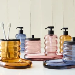 Sculptural Glass Bath Accessories