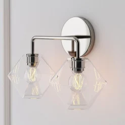 Sculptural 2-Light Faceted Sconce