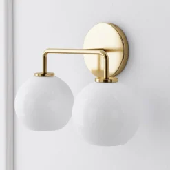 Sculptural 2-Light Globe Sconce - Milk