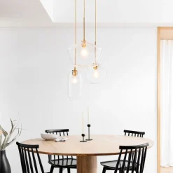 Sculptural 3-Light Multi Chandelier - Clear