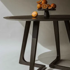 Sculptural Solid Wood Round Dining Table (47.5")