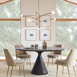 Silhouette Pedestal Marble Round Dining Table (48")