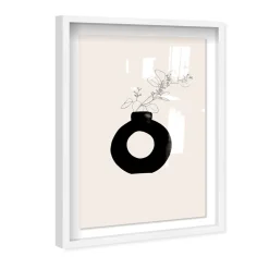 Sketched Plant & Vase Framed Shadowbox Wall Art