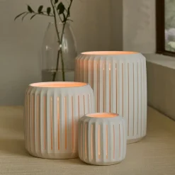 Slatted Porcelain Hurricanes