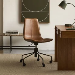 Slope Leather Swivel Office Chair