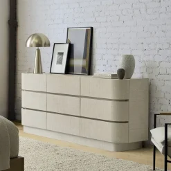 Solstice Painted Raffia 9-Drawer Dresser (76")
