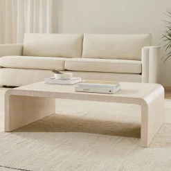 Solstice Painted Raffia Low Coffee Table (44"–50")