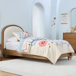 Sprig Wood & Upholstered Bed