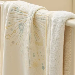 Stars & Moon Knit Sherpa Baby Blanket
