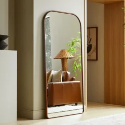 Streamline Oversized Wide Arch Wood Floor Mirror