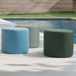 Sunbrella® Indoor/Outdoor Cast Round Pouf