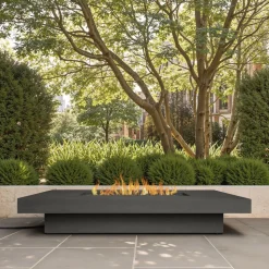 Sutton Concrete Lipped Rectangle Propane Fire Pit Table (60"–72")