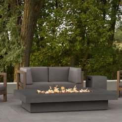 Sutton Concrete Lipped Rectangle Propane Fire Pit Table (60"–72")