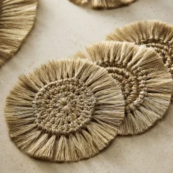 TALLO de OLIVO Fique Fringe Coasters (Set of 4)