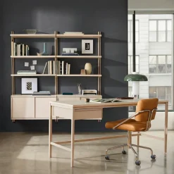 Tandem Desk (60") & Modular Double Wide Storage Shelf Set
