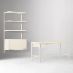 Tandem Desk (60") & Modular Storage Shelf Set
