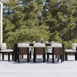 Telluride Aluminum Outdoor Extendable Table (60"–85") & Porto Aluminum Side Dining Chairs Set