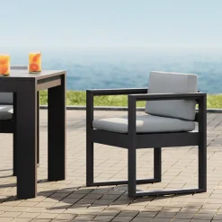 Telluride Aluminum Outdoor Arm Dining Chair (Set of 2)