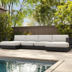 Telluride Aluminum Outdoor 4-Piece U-Shaped Sectional (149")