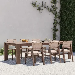 Telluride Outdoor Extendable Dining Table (76"–106") & Granada Dining Chairs Set