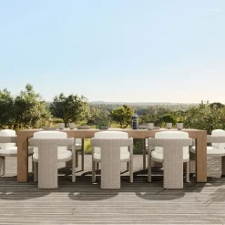 Telluride Outdoor Extendable Table (76"–106") & Westport Barrel Dining Chairs Set