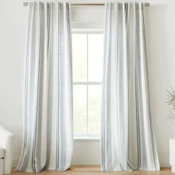 Textured Luxe Stripe Linen Curtain