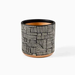 Ultralight Dreams Nalo Hand-Painted Striped Mid-Century Planter