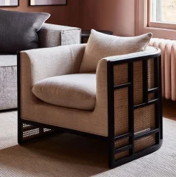 Upholstered Grid Back Chair