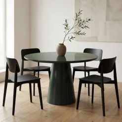 Valentine Lacquered Glass Round Dining Table (47")