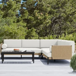 Ventura Aluminum Outdoor 3-Piece L-Shaped Sectional (102")