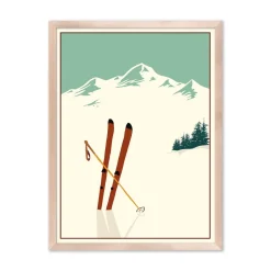 Vintage Winter Ski Framed Art Print