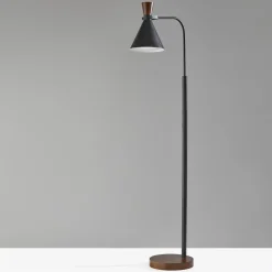 Walnut LED Task Floor Lamp