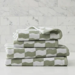 Wavy Blocks Towels