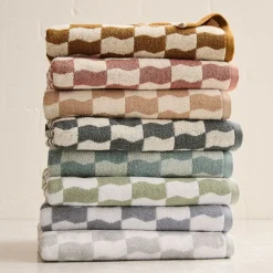 Wavy Blocks Towels