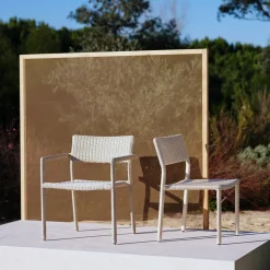Westport Wicker Slim Profile Outdoor Stacking Side Dining Chair (Set of 2)